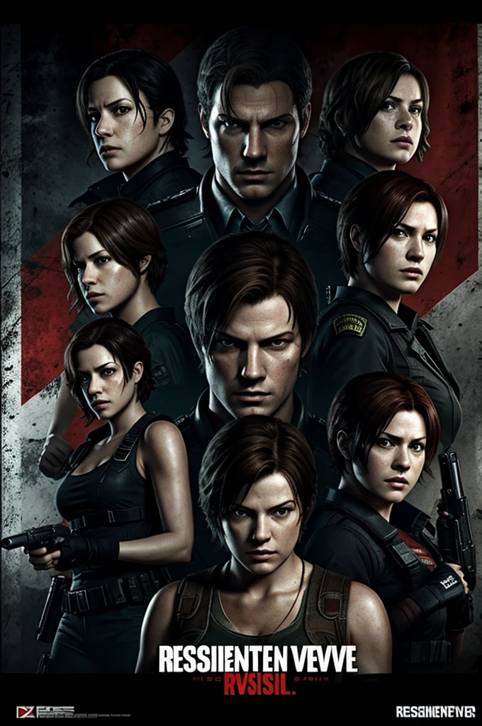 Make a poster of the protagonists of resident evil