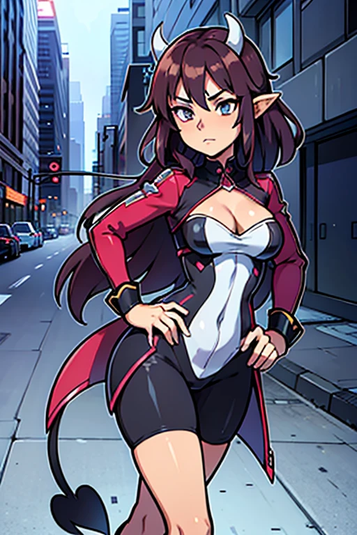 Create an award-winning image with excellent stroke quality in manga and anime style. The scene shows a young man of 36 years, handsome, with ninja-style haircut and perfectly trimmed beard. He wears hip hop style urban clothing, reflecting his identity as a rapper. Walk confidently through a modern and vibrant city, accompanied by 7 beautiful women with futuristic outfits and urban style:

combine: PURPLE HAIR, long and wavy, with a magical aura that glows softly around her. She wears a futuristic outfit with ethereal details reminiscent of her magical nature.

Alpha twins: Silver white hair, short and elegant, with eyes that reflect intelligence and power. They wear identical suits but in inverted colors, with geometric designs and technology integrated into their outfits.

Beautiful demon: Red hair, long and fluid, with an aura of mystery and seduction. Her outfit combines gothic elements with futuristic touches, highlighting his figure and his subtly visible horns.

goddess: pink hair, long and soft, emanating a divine and serene beauty. Wear a dress that fuses classic styles with modern details, adorned with symbols that reflect his divinity.

semi-human: Brown hair, short and messy, with features that combine the human and the fantastic, like slightly pointed ears. Their clothes are practical and stylish., with details that allude to its hybrid nature.

Human: black hair, sleek, with a classic and natural beauty. Wear contemporary urban clothing, with a futuristic touch that integrates perfectly with the group.

bottom:

The modern city is vibrant and full of life, with futuristic skyscrapers and neon lights that illuminate the streets.
Details such as artistic graffiti, Flying cars, and advanced technology in the urban environment, They bring dynamism to the scene.
Extras:

The image must include a handwritten cursive signature that reads "Reusk7" In a corner, in small, but clearly visible.
Ase