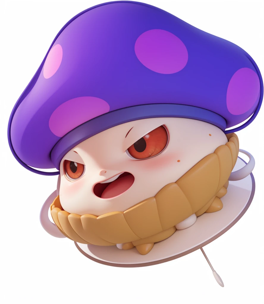 mushroom,Adventure Island,一颗紫色的mushroom,Spotted,Fierce expression on face,Rag scarf,Lots of details,cute!,Isometric,xxxxxxxx cartoon 3d model,Low Poly,3D Art,C4D,octane
rendering, 3d rendering, Ray traction, Clay Materials, Pixar Trends, Animated Lighting, Depth of Field, Super Detail, Pastel colors, mockup, Clean background, Delicate gloss, Soft focus, oc, Blender, intellectual property, best quality, 8k--s 250--v 5.1
(cute的)
