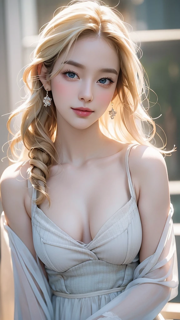 very beautiful sexy blonde, big bust, pink, light blue eyes, very detailed, 29yo, thin, whole body, innocent face, My hair is naturally wavy.., whole body, high resolution, masterpiece, best quality, very detailed and complex, very detailed , sharp focus, good skin, realistic skin group, group, detailed eyes, professional, 4K, charming smile, transparent clothes, cannon fire, 85mm, slight depth of field, kodak color vision, My body is in perfect condition.., very detailed, photographer_\( special \ ), realistic photographer, realistic, After processing, maximum detail, asperity, real life, special-realistic, optical realism, photography, 8k hd, in your room