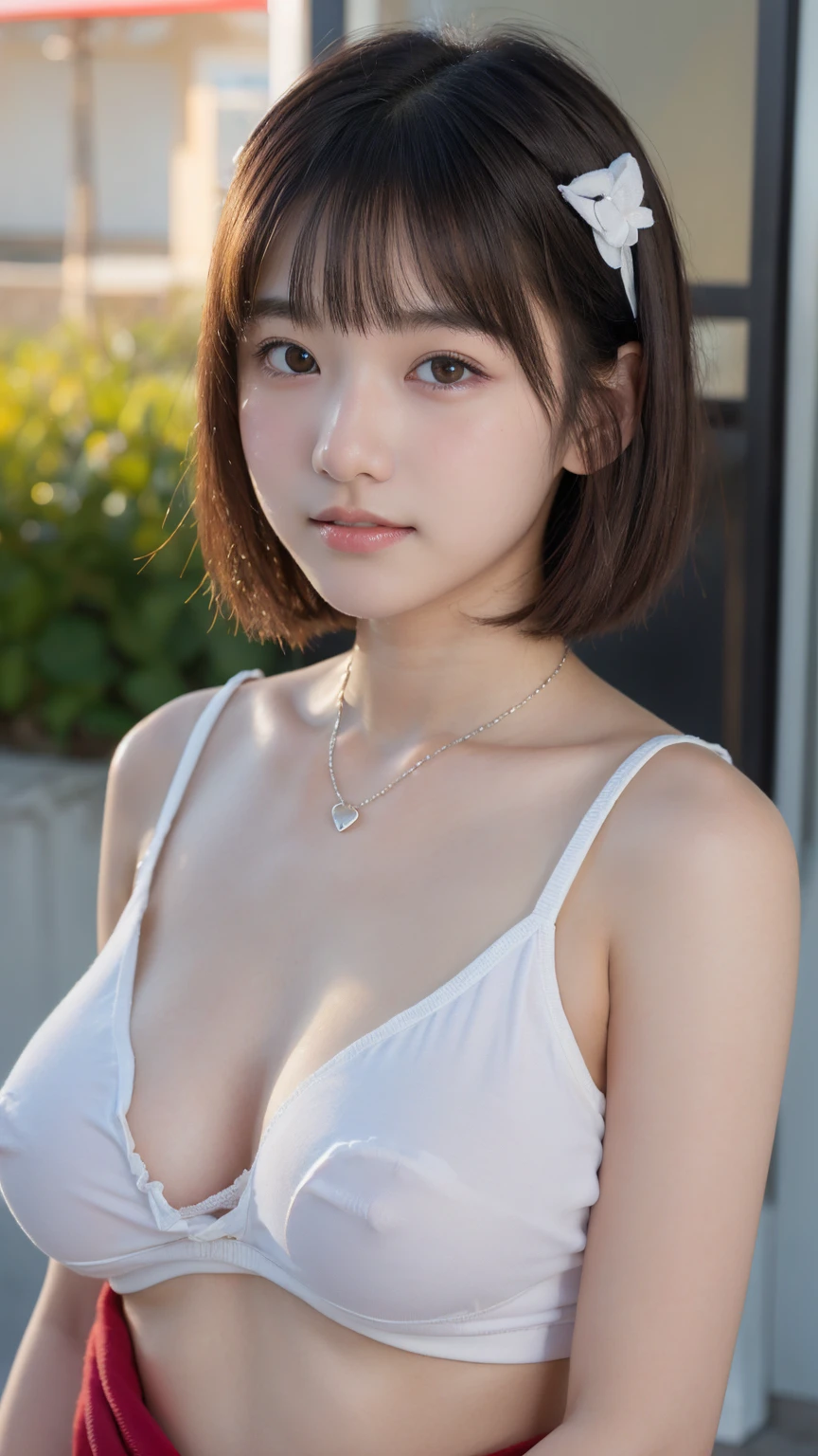 (Professional portrait, Professional Writing) ,masterpiece,最high quality,Realistic,8k,Official Art, Ultra-high resolution, (upper body:1.2),(slim:1.4),,Shining Cheeks ,(Glowing Skin:1.3),(Mushroom cut:1.2),(Blonde gradient hair:1.2), 8k,high quality, Super detailed, 最high quality, Very detailed, beautiful , (Professional portrait, Professional Writing) ,masterpiece,最high quality,Realistic,8k,Official Art, Ultra-high resolution, Shooting from below, topless, , red, Clear cute big nipples, (Breast milk:1.25), Straight bangs, Medium Hair、Shrine maiden, Nude, , 、Show your nipples properly from the front、Japanese high school girl like in the photo, Pale-skinned girl, , , necklace, (:1.3), , , ,, 8k, , Plain eyes、, realistic breasts, , realistic girl, beautiful girl、(kawaii junior high school student:1.5)、I am studying, Brown Hair、Cheerleader、ribbon、Smirk, アイドルステージ, Nude, Showing teeth、Nipples are purple pink, (Eyes half open:1.2)