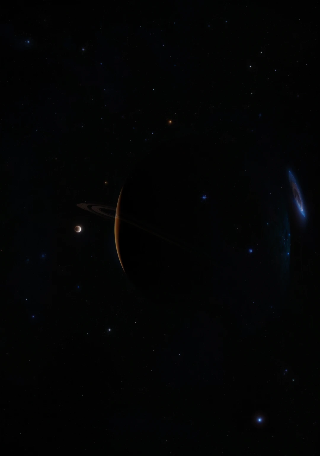 Space scene close up of a planet and two stars, Planet with rings, over looking saturn, orbiting a gas giant, orbiting a gas giant planet, Saturn in the background, Space Engine, visiting saturn, There are ringed planets in the sky, Orbiting a strange planet, floating beside planets, There is a round planet behind, There is a large planet in the background