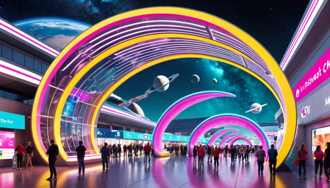 , , Technology elements,Space station elements, A cool archway, Arch entrance,Art and Food Festival,Gorgeous digital colors