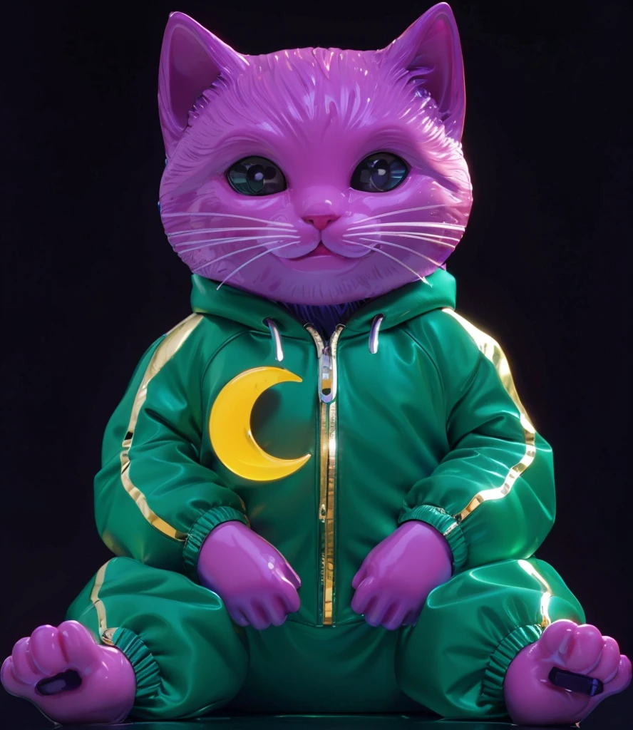 3d render, glossy texture, smooth 3d model, multiple light sources, rim light, sharp post effects render, (glossy plastic texture with multiple big light probe refractions), perfect cgi, smooth silhouette, high intensity refraction, (super glossy material), most beautiful vfx , blue background, plastic refractions, realistic, 4k, high resolution, rim light, photo shoot, commercial photo, profile shot, 4k, rim light, high resolution, 4k, glossy texture, smooth 3d model, multiple light sources, rim light, sharp post effects render, (glossy metallic texture with multiple big light probe refractions), perfect cgi, cgi art created only with gradients, smooth silhouette, high intensity refraction, (super glossy chrome material), most beautiful vfx, blue background, chrome metal refractions, multiple light sources, rim light, sharp post effects render, perfect cgi, digital art, detailed digital art, reflective, best quality, 4k, masterpiece:1.2, ultra-detailed, realistic, vivid colors, dark and moody lighting, The image of the highest quality, ensuring every detail is showcased perfectly. It in 4k resolution, allowing viewers to immerse themselves in the richness of the colors and intricate details. The realistic rendering. under the spotlight, reflecting, high-resolution image, realistic rendering, dark background, and rim light photorealistic The image features three characters standing in front of three houses. The characters are a red-haired mermaid, a purple cat, and an orange dog. They are each holding a yellow maraca