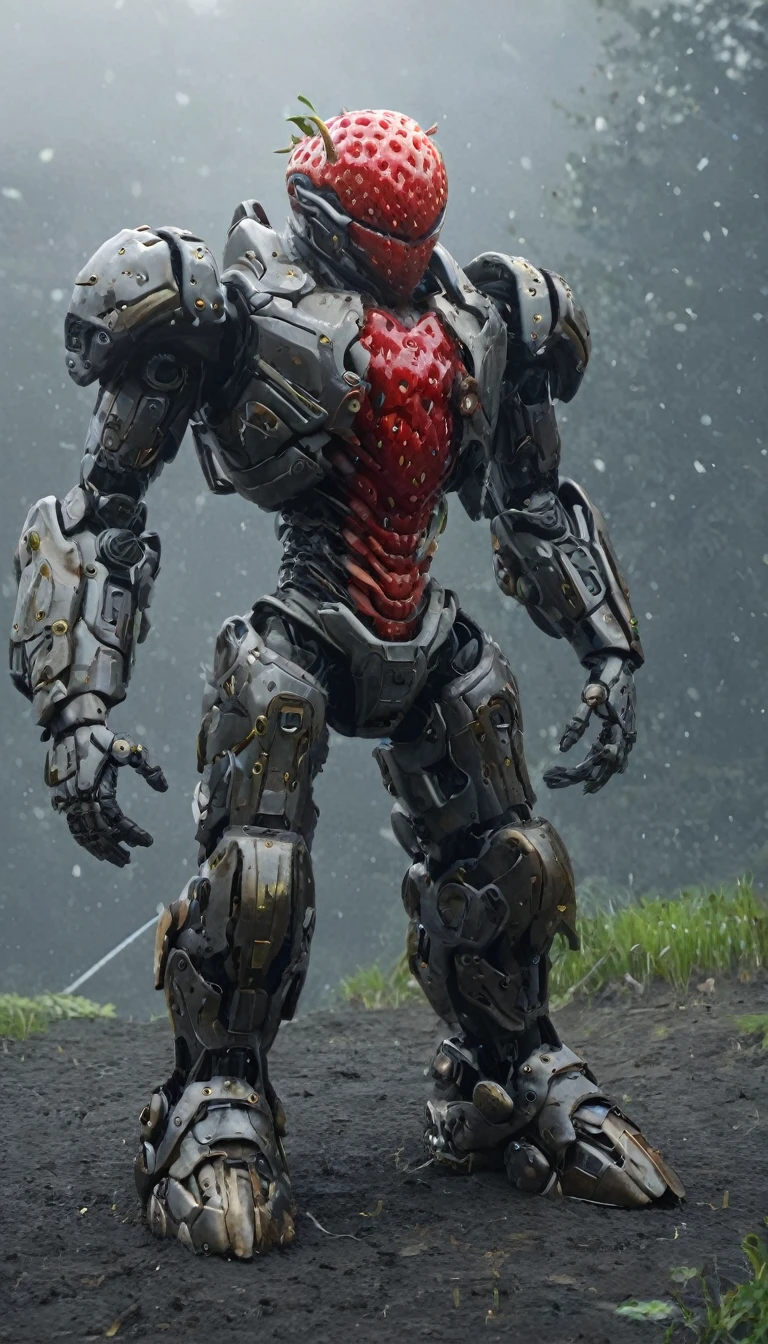 futuristic style Stunning Octane render of a ral-strawberryjam style Mecha-Weird midweight Folk character inspired by the Golden ratio, has torn armor and gray greasy and stringy hair, with an Honorable Horseshoe Mustache, set in a gigantic silo filled with [gardens|lakes], foggy conditions that enhance the mysterious atmosphere, equirectangular 360-degree camera angle to showcase every aspect of the environment, Sunlight and Lomography styles are emphasized for a unique blend of realism and fantasy elements, intricate details, underpainting techniques, rainbow swirl, . sleek, modern, ultramodern, high tech, detailed,  