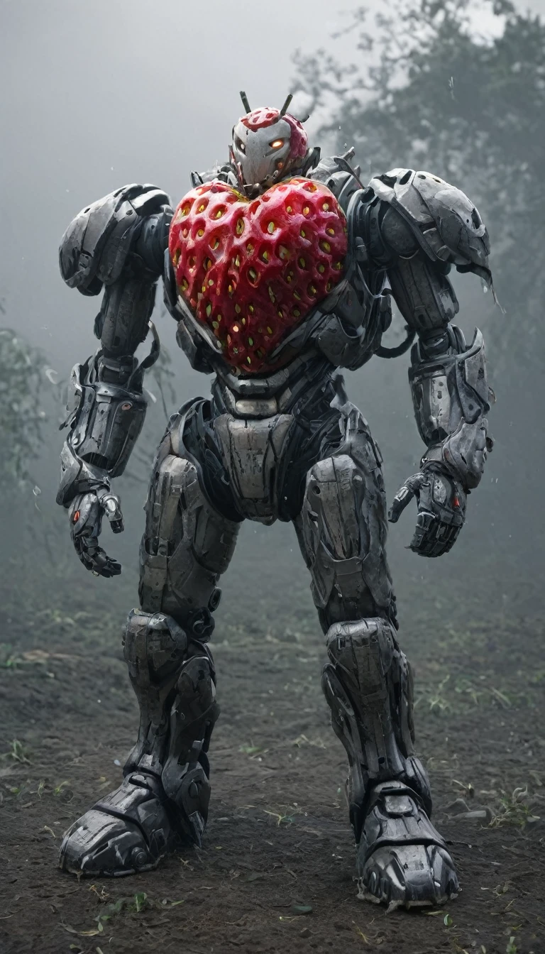 futuristic style Stunning Octane render of a ral-strawberryjam style Mecha-Weird midweight Folk character inspired by the Golden ratio, has torn armor and gray greasy and stringy hair, with an Honorable Horseshoe Mustache, set in a gigantic silo filled with [gardens|lakes], foggy conditions that enhance the mysterious atmosphere, equirectangular 360-degree camera angle to showcase every aspect of the environment, Sunlight and Lomography styles are emphasized for a unique blend of realism and fantasy elements, intricate details, underpainting techniques, rainbow swirl, . sleek, modern, ultramodern, high tech, detailed,  