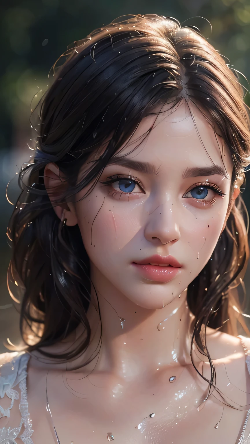 (best quality,4k,8k,highres,masterpiece:1.2), ultra-detailed, (realistic,photorealistic,photo-realistic:1.37),(beautiful detailed eyes, beautiful detailed lips, extremely detailed eyes and face, long eyelashes),studio lighting,physically-based rendering,vivid colors,(Woman soaking wet all over),
