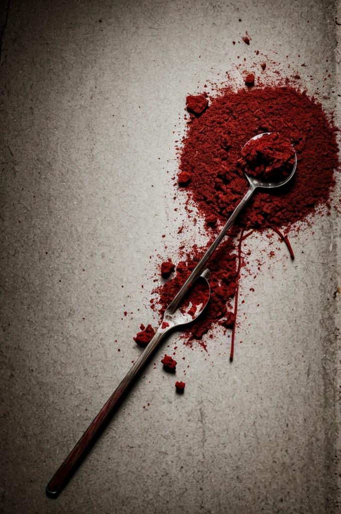The blood has dried for a long time
