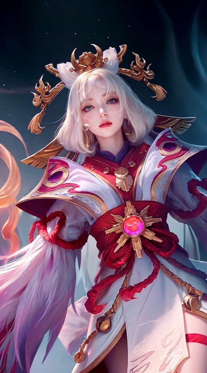 masterpiece, best quality, (extremely detailed CG unity 8k wallpaper), (best quality), (best illustration), (best shadow), absurdres, realistic lighting, (Abyss), beautiful detailed glow, art by PeterMohrBacher, (1girl, mage, cloak, blonde, blue eyes, white glove)