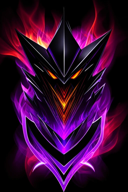 dark fireball made of black and purple flames logo