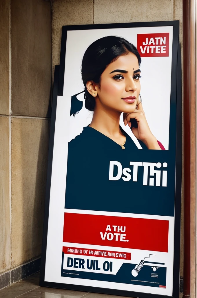 Make attractive poster on behalf of Delhi Govt encouraging the masses to cast their valuable vote