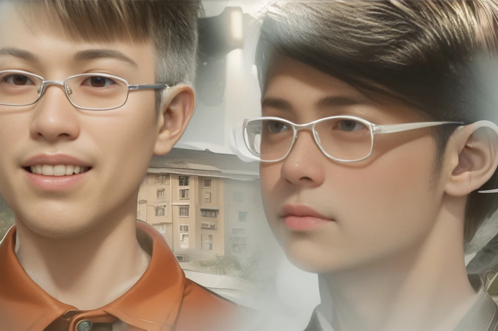 there are two young boys standing next to each other on a porch, hong kong 1 9 5 4, unknown location, 
Amphitrite, grandaunt, abbess, pax and goddess. Violin passage in forte. White clouds loom over Planet Crafter. Volumetric lighting, digital art.