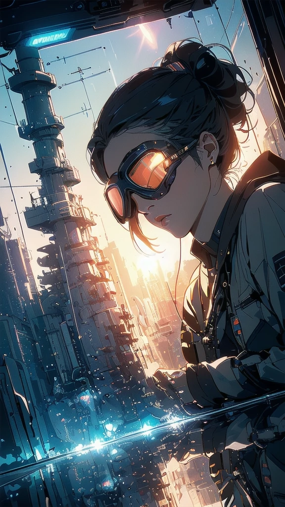 (((masterpiece, highest quality))),(((solo:1.2))),(((1girl:1.2))),(((32k wallpaper))),(very detailed, vintage science fiction),((((((geometric cinematic movie poster)))))),((abstract))),(mid century modern),(((((portfolio))))),(((((Close-up))))),(((((bust up))))),((((more various angle)))),(((ultimate highlight))),((((complete. detailed face)))),(((Extremely talented))),(((most complecated machine))),(((text))),(((typography))),(((sentence))),(((Label))),(detailed movie poster),(((((best complicated machine))))),(((((genius mechanic))))),(((gorgeous light leak))),(((Extremely colorfuly))),(((reflection lens))),(((Night Vision Goggles))),(((Special Forces)))