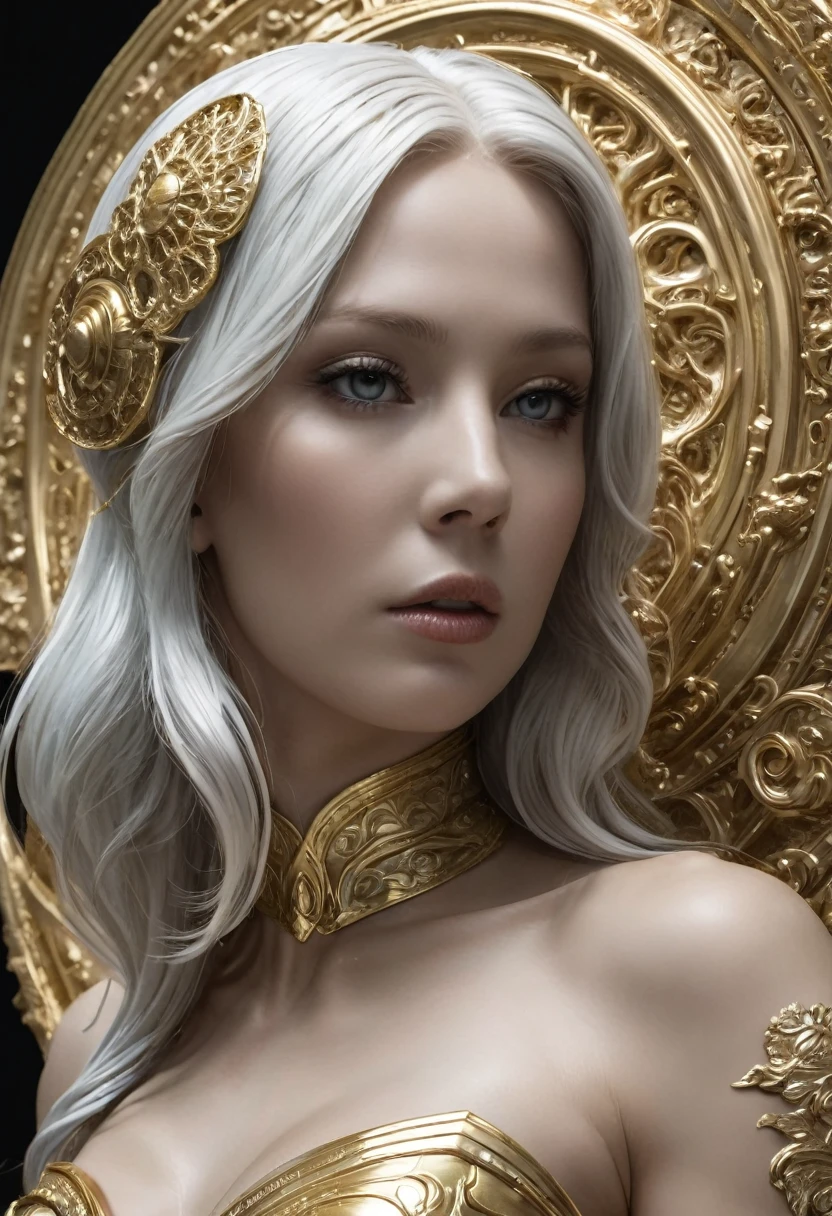 



photo, 8k ((surréaliste)) statue d'une sublime femme extraterrestre en marbre blanc, corps entier, bustier incrusté de fines dentelles complexe fractal, complexe, élégante et sensuelle, très détaillé, majestueuse, digital photography, art by artgerm and ruan jia and greg rutkowski surréaliste painting gold and silver filigree, (cheveux verts très long), verre brisé, (chef-d'oeuvre artistique, Éclairage latéral, HDR, Réaliste, HD)
















