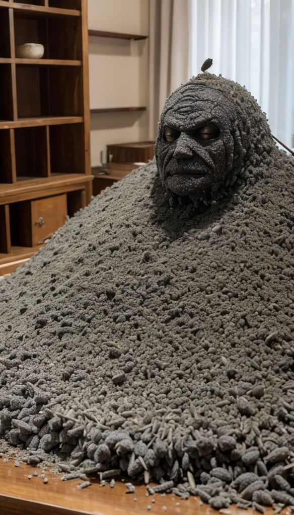 A mountain of huge gray maggots,The body is covered with burning incense。