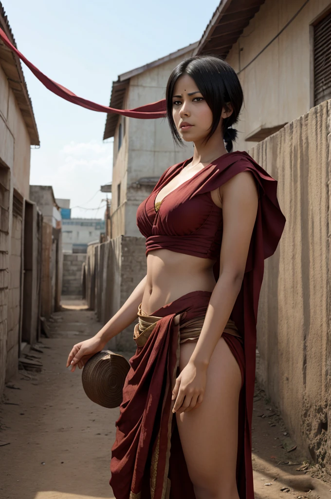 Attack on titan anime, mikasa in indian attire