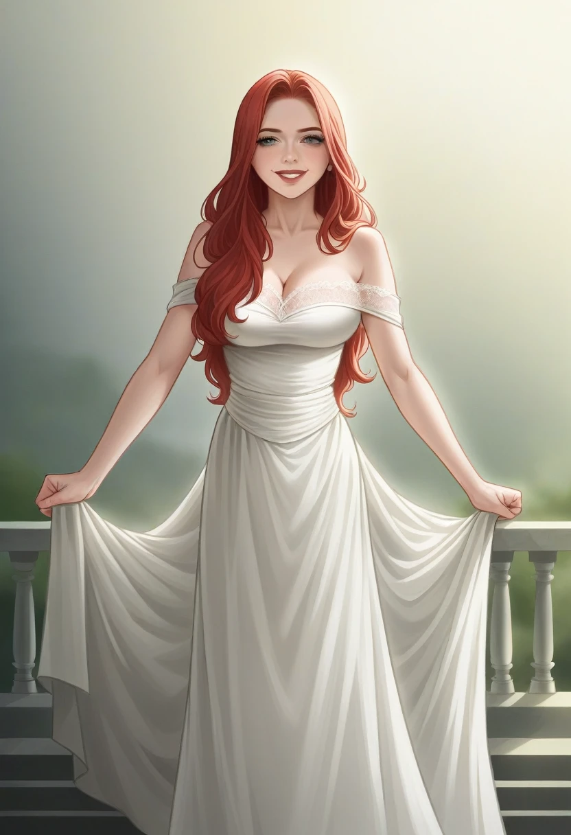 work of art, (((Full-figured))) corpo inteiro no quadro, (((magic lighting action photo))) (((Beautiful light smile seductive sexy anorexic Pale goddess woman standing under the waterfall getting soaked by a ledge of waterfalls high camera angle))), ((( future fantasy green lace intricate long dress covering the body))) , (((long red hair))) sunset lighting, golden hour time, golden colors, very detailded, dramatic lighting, digital art trending on Artstation 8k HD high definition detailded realistic, detailded, texture skin, hyper detailded, realistic texture skin, armour, best qualityer, ultra high resolution, (photorrealistic:1.4), high resolution, detailded, CRU photo, re sharp, by Lee Jeffries Nikon D850 film stock photography 4 Kodak Portra 400 f1 camera.6 lens rich colors hyper realistic lifelike texture dramatic lighting unrealengine trending on artstation cinestill 800, (((accurate female anatomy)))