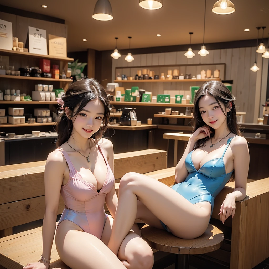 (((((((((Emphasize cleavage)))))))))
(((((((((A woman wearing a pink and blue high-leg leotard)))))))))
((((((White skin))))))
((((((Heavy makeup))))))
(((((((((Full body photo)))))))))
(((((((お洒落でcuteInside the Starbucks store)))))))
8k、RAW Photos、Highest quality、Super detailed、Super Resolution、Ultra HD、8k wallpaper、Amazing details
(((((((((((Inside the Starbucks store)))))))))))、
((((((Sit down and eat cake、Drink Starbucks coffee、smile))))))、((Heart Necklace)) Modern and sleek design:Interior design using natural materials、Many of the designs are warm and made using wood and metal.。 Large windows:自然光をたっぷり取り入れるためのLarge windowsがあり、Providing a bright and open space。 Green Interior:Potted plants are effectively placed、It creates a relaxing atmosphere。 artwork:Works by local artists、Starbucks-related art on display。 Cozy seating:Cushioned chairs and sofas、Bar sheet etc.、A variety of seating options available。 Open kitchen area:Being able to see how drinks and food are made、We provide peace of mind and transparency。 Unique lighting:Antique lamps and chandelierodern lighting fixtures are used。 Comfortable background music:Relaxing music is playing、A comfortable space is provided。 Wide々Table space:一人でもグループでも使いやすいWide々There is a table with。 Community Table:There is a large table where you can socialize with other customers.。 Seasonal decorations:The decorations are themed according to the season.。 Design with a local feel:The design incorporates the local culture and characteristics.。 Fragrance production:コーヒーの香りが店内にWideがり、A space that satisfies the five senses has been created.。 Conversation with a barista:フレンドリーなConversation with a baristaが楽しめるカウンターエリアがあります。 8k、RAW Photos、Highest quality、masterpiece:1.2、Super detailed、Super Resolution、Ultra HD、8k wallpaper、Amazing details、Photorealistic:1.4、Having fun by the water、Full Body Shot、Full body photo、High-resolution RAW color photos、Professional photos、A scene full of emotion、Very detailed and beautiful、Ultra HD、8k wallpaper、Amazing details、Huge file sizes、Highly detailed beautiful girls、Highly detailed face Highly detailed eyes、Extremely realistic skin、 Highly detailed fingers, Highly detailed nose, Highly detailed mouth, Perfect Anatomy, Highly detailed background, Highly detailed clothing, Teen, cute女の子, Famous Japanese Idols, cute, Realistic body, Slender, White skin, Glowing Skin, Slim body, Realistic Face, Delicate eyes, double eyelid,