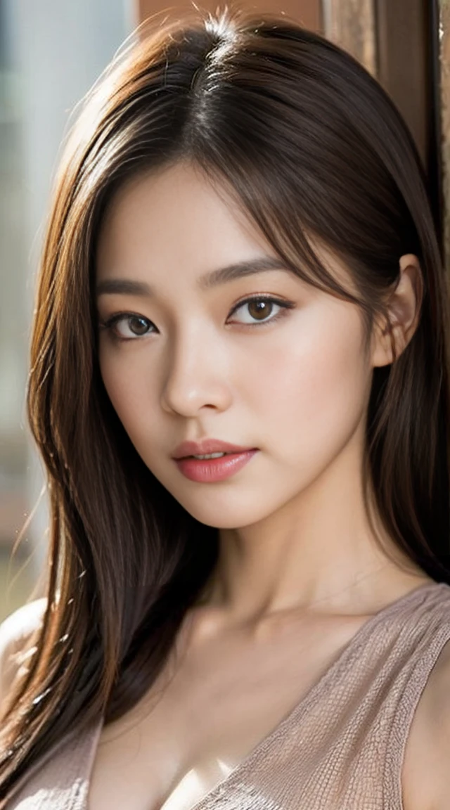Dark brown hair、Light brown eyes、Japanese actress face、 Lady、Iは彼に似ている&;I'Around 40 years old.、(Intricate details:1.2)、(Highest quality:1.4)、 (Ultra-high resolution:1.2)、Ultra-high resolution、(Detailed eyes)、(Detailed facial features)、Ticker、8k resolution、D cup size breasts、Long Hair、Singapore Terrace Restaurant、Singapore night view、Relax on a sofa on the terrace of a cafe overlooking the night sky..、relax、lean on the backrest、Zara clothes、ZARA Coordination、Trendy clothes、Trendy Coordination、