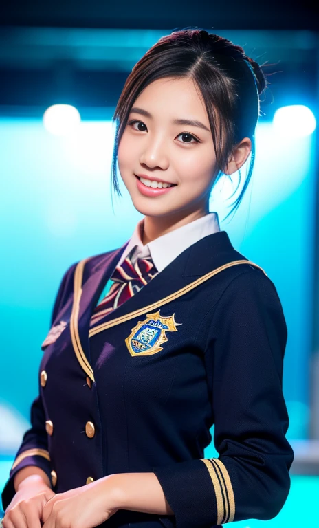 (1 youthful eurasian lady, early 20s, at an Aquarium, (((full bodyesbian))), ((Girls' High School Uniforms)), short_bob_hair_ponytail, Dimples, Friendly & Kind smile, snaggle-tooth, realistic skin textures, healthy body proportion, hyper-realism, photorealistic, beautiful detailed eyes, high contrast, ultra HD, top image quality, fine details, very meticulously, masterpiece, the_cowboy_shot, bokeh background, Serene Ambiance, LED blue light) #MondayBlues #MondayMotivation