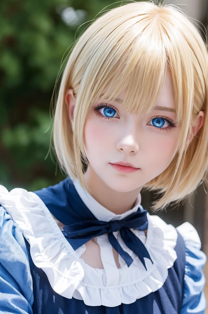 Alice Anime/Illustration man Crossdresser Short Hair Blue Eyes Blonde