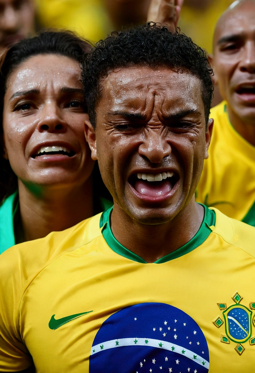 Brazil fans crying