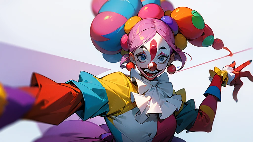 (((masterpiece,Highest quality))),(((A clown of unknown gender and face))),((Dancing wildly)),((((There's only one person and no one else)))),(A wilderness with an empty horizon,Split sky displayed in virtual texture),Focus on people,(high quality),アニメ,b3ks1n