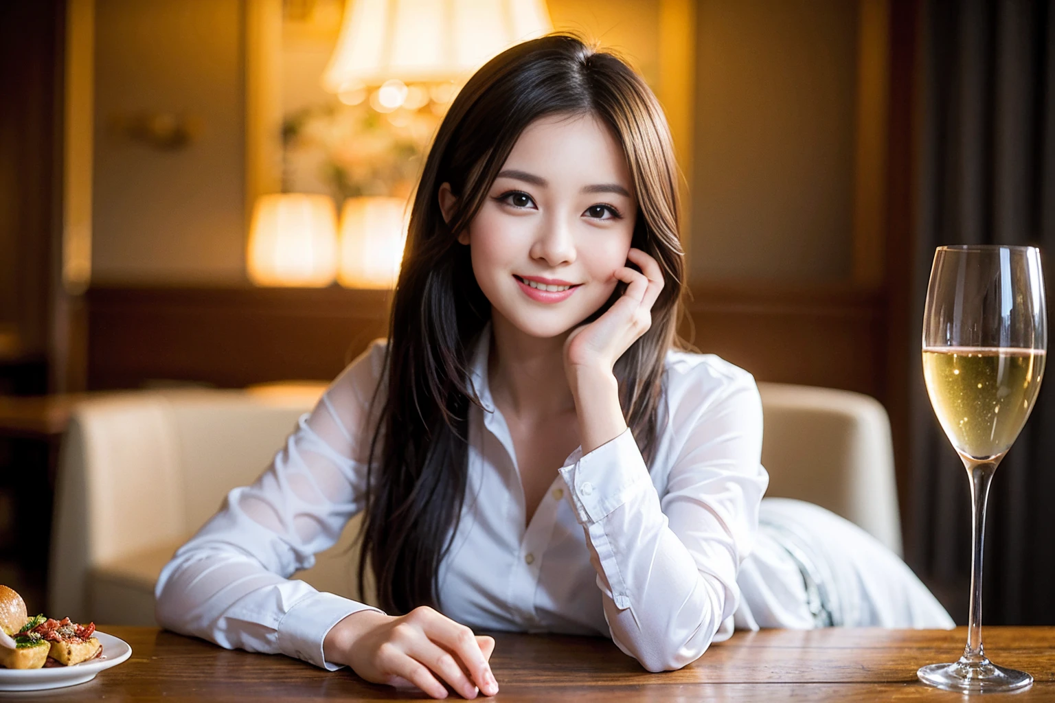 ((Highest quality、8k、masterpiece:1.3))、cute、slimカップル、modelカップル、actress男優、(Realistic, Intricate details:1.2), full-course dinner、Wine Party、Amazing view of the sunset sky and clouds、A bright smile、short hair,Bright Face、 (45 years old), 42 years old, red wine 、Appetizers、Italian food、Wine bottle、Champagne、sparkling wine、Two beauties、Brown Hair、Shortcuts、Long sleeve shirt、dress、Beautiful woman 1, (slimな顔), (The body is slim), (Brown Hair), (Shortcuts), cheeks turn a little red,Attractive beauty、restaurant, In a prominent place (From the waist up) Nova Frog Style, actress, model, Upper Body, White wine, slim, wine glass, 中央に置かれたwine glass, smile, (smile: 1.15), Beautiful fine grain, Depth f/2,saturation, High Contrast, Strong light and shadow,Moist Body:1.5、3D texture、Delicate eyes、Brown Hair、The hair is very shiny、