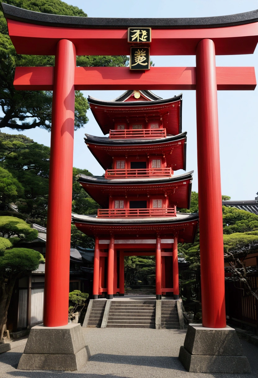 Stacking speakers in the shape of a torii gate、shrine
