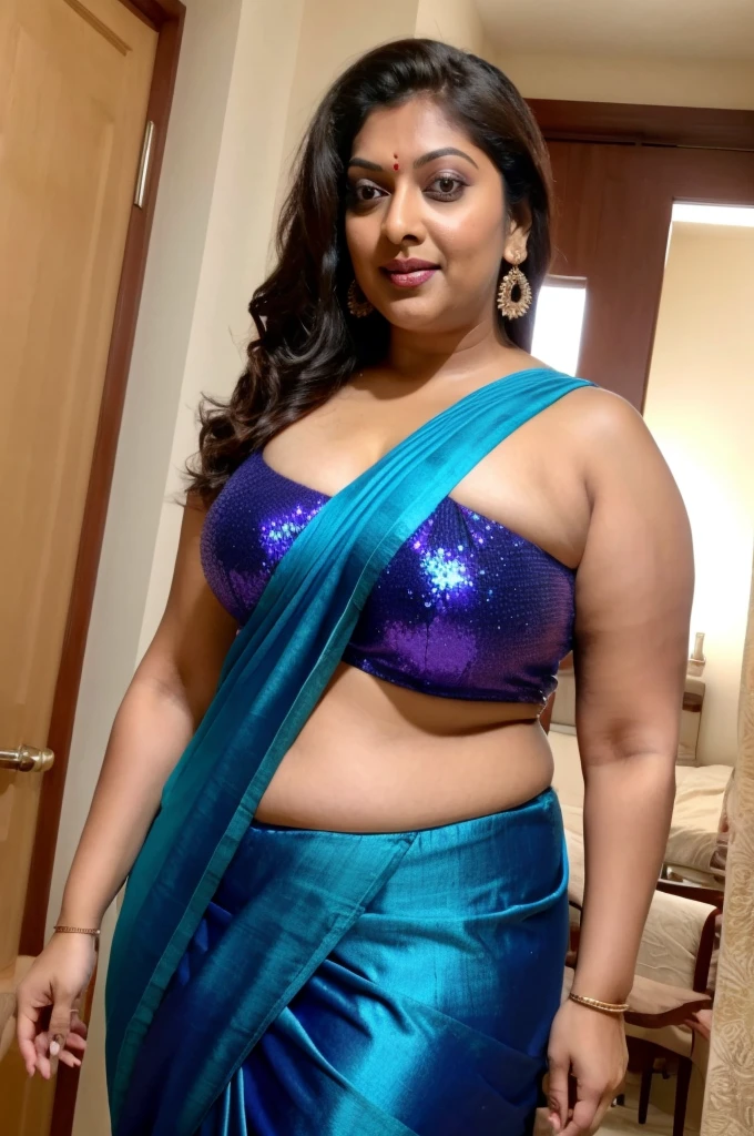 Sexy fat plus size indian bhabhi, big Indian mommy, horny mommy, hot Amma, big Indian aunty bhabhi, wide body , heavy figure, sleeveless blouse, desi hot aunty, looks like Kajal Agarwal, wearing sleeveless saree blouse, sexy sequin saree, bold saree fashion, bong saree fashion, bold hot photoshoot, sexy sequin saree, she has fleshy arms and fat wide belly, sexy armpits, showing her attractive fleshy figure, high quality skin, skin pores, skin texture, deep juicy navel, sexy navel folds, fleshy figure, jiggly belly, hyper realistic skin, RAW Foto, thick juicy figure, 