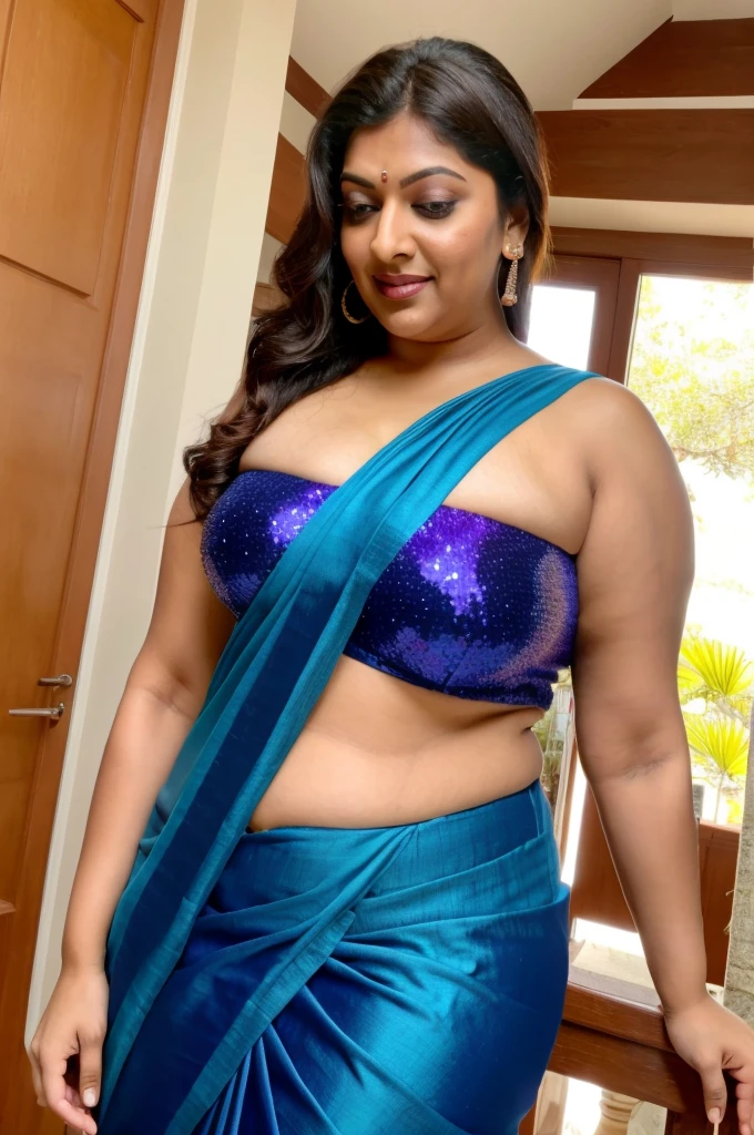 Sexy fat plus size indian bhabhi, big Indian mommy, horny mommy, hot Amma, big Indian aunty bhabhi, wide body , heavy figure, sleeveless blouse, desi hot aunty, looks like Kajal Agarwal, wearing sleeveless saree blouse, sexy sequin saree, bold saree fashion, bong saree fashion, bold hot photoshoot, sexy sequin saree, she has fleshy arms and fat wide belly, sexy armpits, showing her attractive fleshy figure, high quality skin, skin pores, skin texture, deep juicy navel, sexy navel folds, fleshy figure, jiggly belly, hyper realistic skin, RAW Foto, thick juicy figure, 