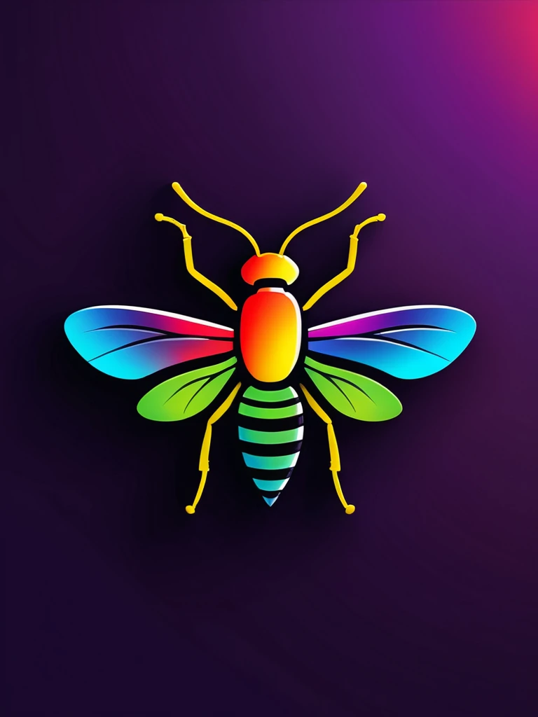 Create a simple and vibrant logo titled "XYLO BAND" resembling a music band logo. Use vibrant colors like red, blue, green, yellow, and purple to symbolize energy and creativity. Incorporate a sleek and minimalist vector of a firefly insect in the design. Apply subtle HDR 4K effects to enhance brightness and contrast subtly. Ensure the composition is dynamic and eye-catching, reflecting a modern and lively brand identity while maintaining simplicity.
