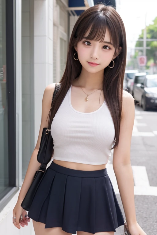 Cute Girls、Idol、high school girl、See-through、Tank top、mini skirt