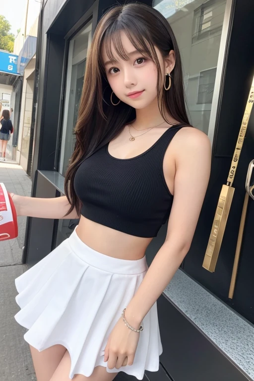 Cute Girls、Idol、high school girl、See-through、Tank top、mini skirt