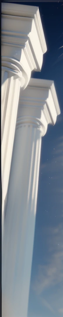 there are two white pillars, extremely high level of detail, hoog detail, architectural detail, high level of detail, architectural detailed, unreal detail, architectural, closeup photograph, meticulous details, super high details, side view close up of a gaunt, extreme hight detail, neck zoomed in, shot from roofline, 3D pillars, 3D, unreal engine