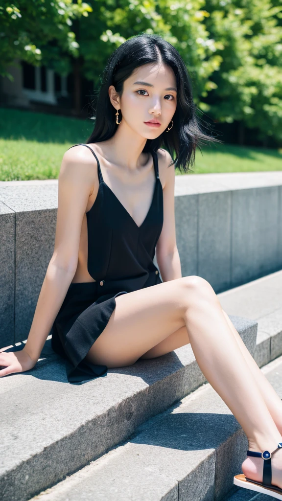 Selfie,Black Hair,Medium Hair,summercoordinate,Zara,Sitting,Ultra HD,masterpiece,super high quality,Ultra-high resolution,Highest quality,Advanced,Highest quality,Highest Resolution,high quality,beautiful,beautiful,High quality,Realな質感,Real,8k,Detailed,