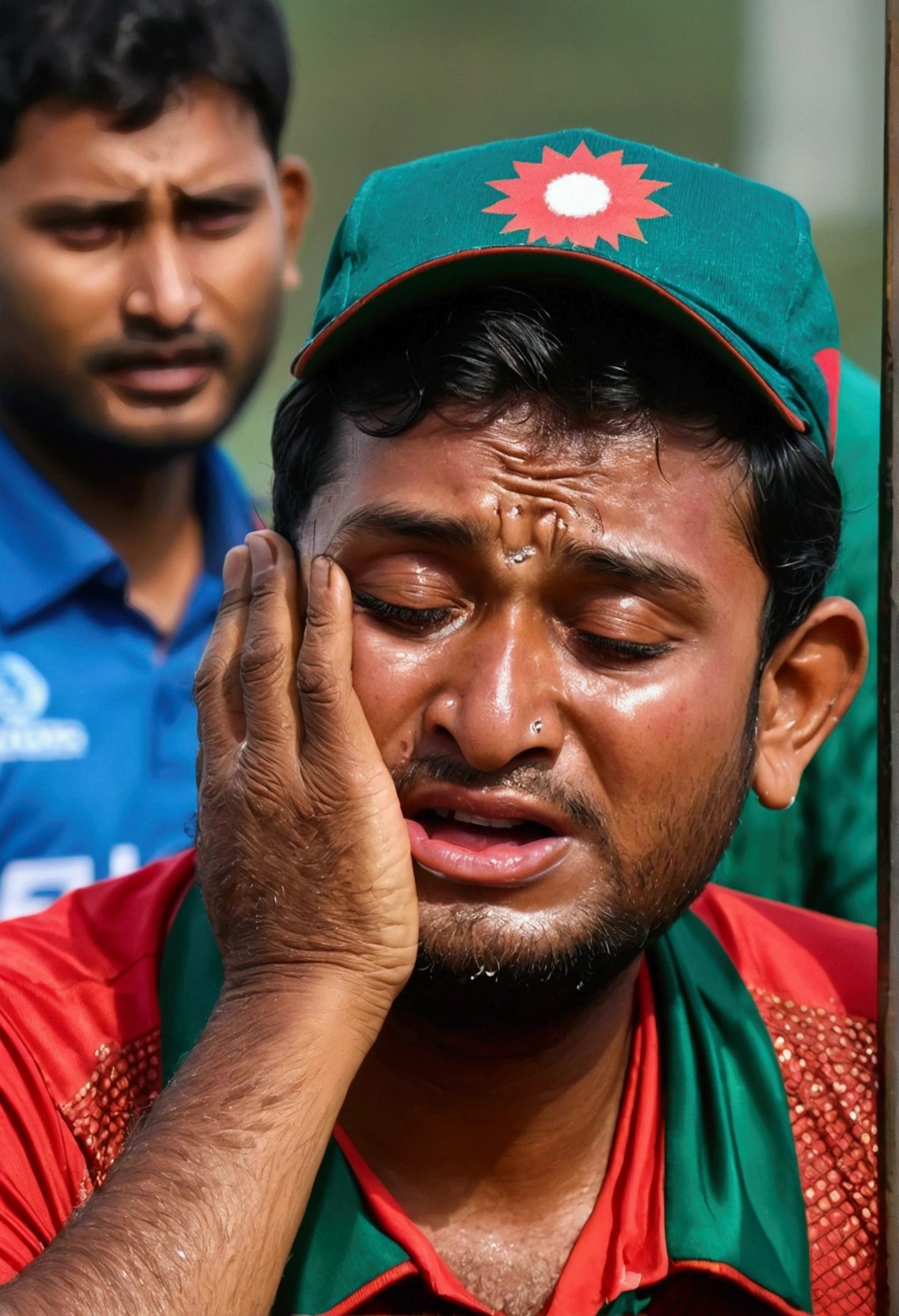 Bangladesh cricket fan crying