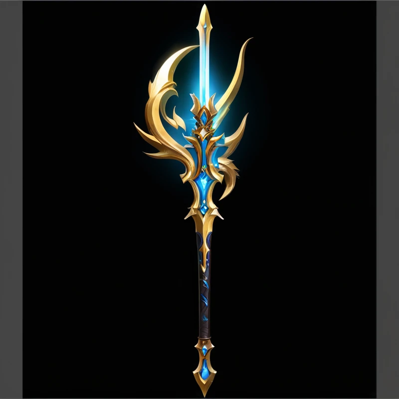 Very beautiful sword，The design is also very beautiful, Intricate Fantasy Spear, Fantasy weapons, Sword weapons, Scepter, World of Warcraft Blizzard Weapon Art, epic Fantasy weapons art, metallic scepter, Dragon Staff, Role Playing Game Items, sword, Weapon concept art, Fantasy RPG Weapon Art, League of Legends Arcane, Fantasy sword, Dragon Staff, Weapon Design