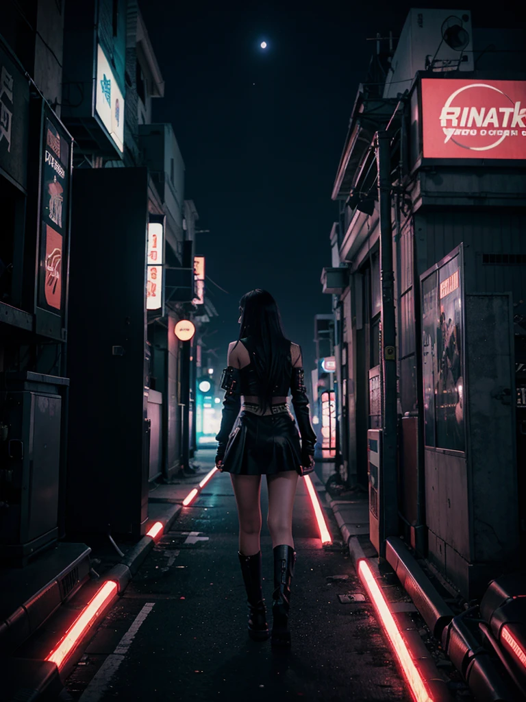 anime, night, for album music, alone girl, fantasy, cyberpunk, planet