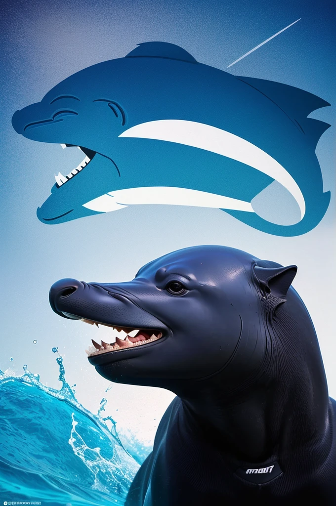 Create a new logo for MrBeast's YouTube channel, replacing the panther with a dolphin. The design should maintain the energetic and iconic style of the original logo while incorporating the dolphin seamlessly into the concept."