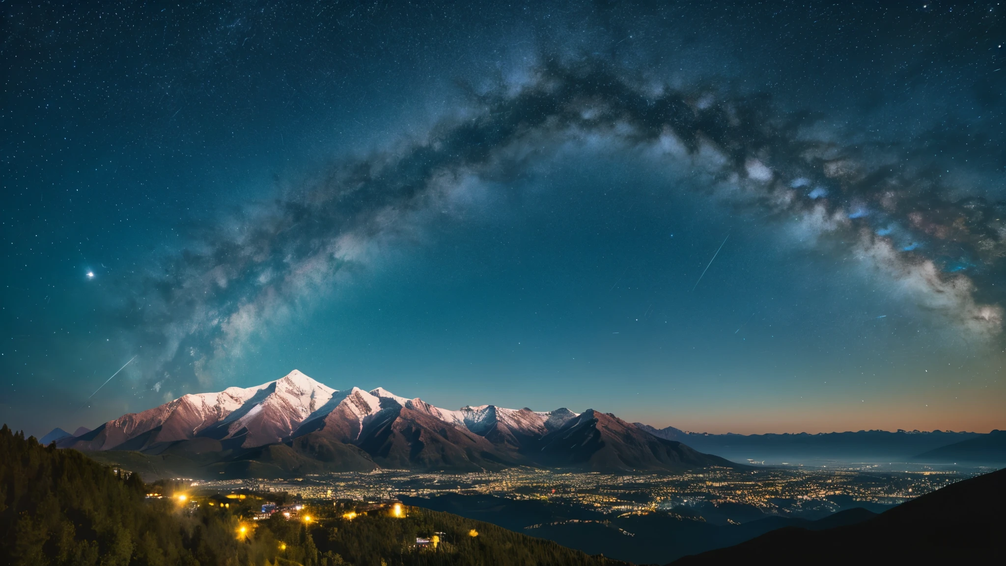Starry Sky, mountain landscape
