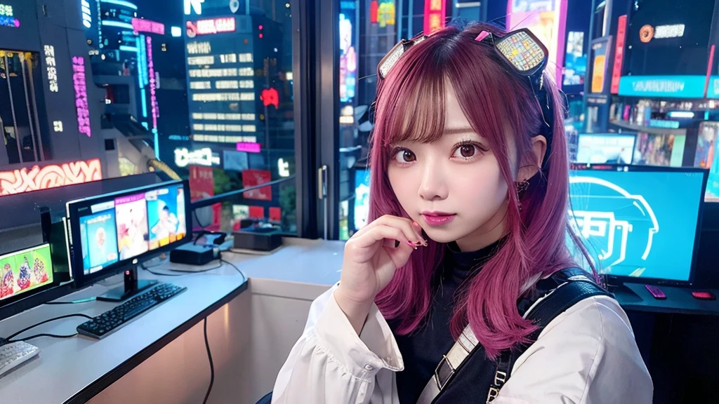 Highest quality　cyberpunk　cute　Naughty