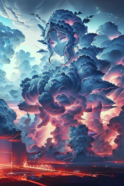 beautiful rain goddess, visibly heavy rain, heavy rain, downpour, flooding