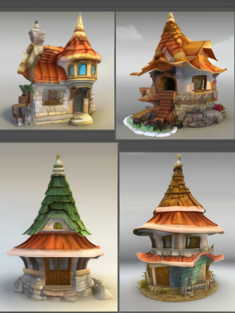 3D cartoon of fantasy house