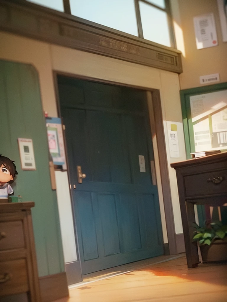Very cute boy cartoon characters, classroom, Watching the teacher tell a story with friends, Unreal Engine, Warm indoor lighting, Art Station, Detailed digital painting, Cinematic, Character Design：Mark Ryden、Pixar、Hayao Miyazaki, Unreal 5, Daz, Surreal, Octane Rendering