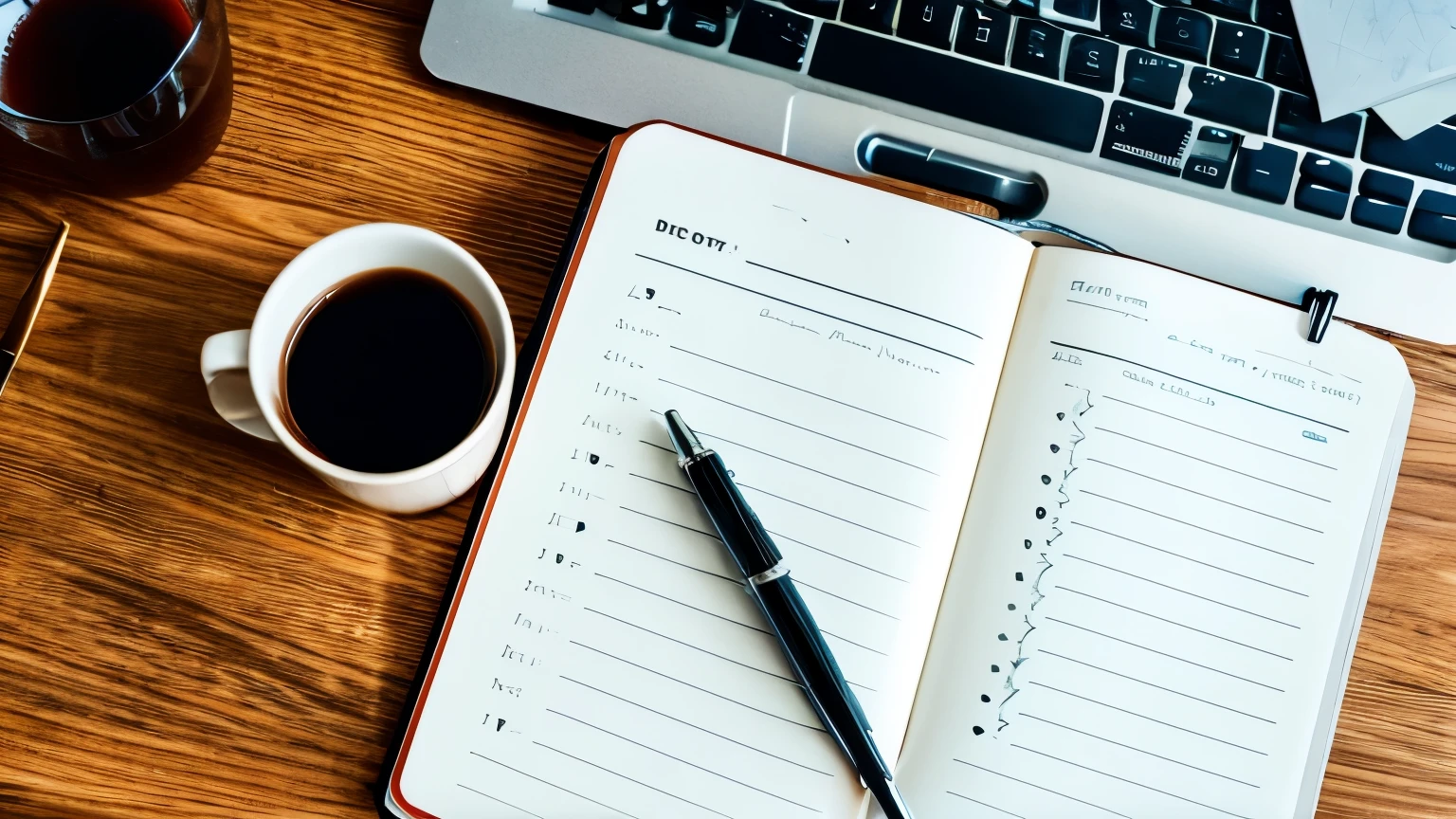 Notepad, desk, writer