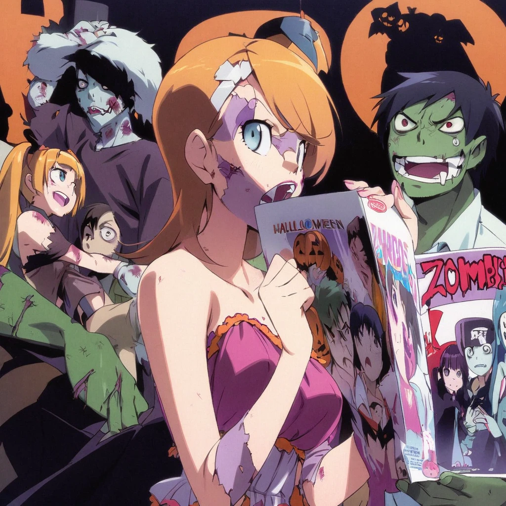 HALLOWEEN, poster, boys and girls, manga, zombies