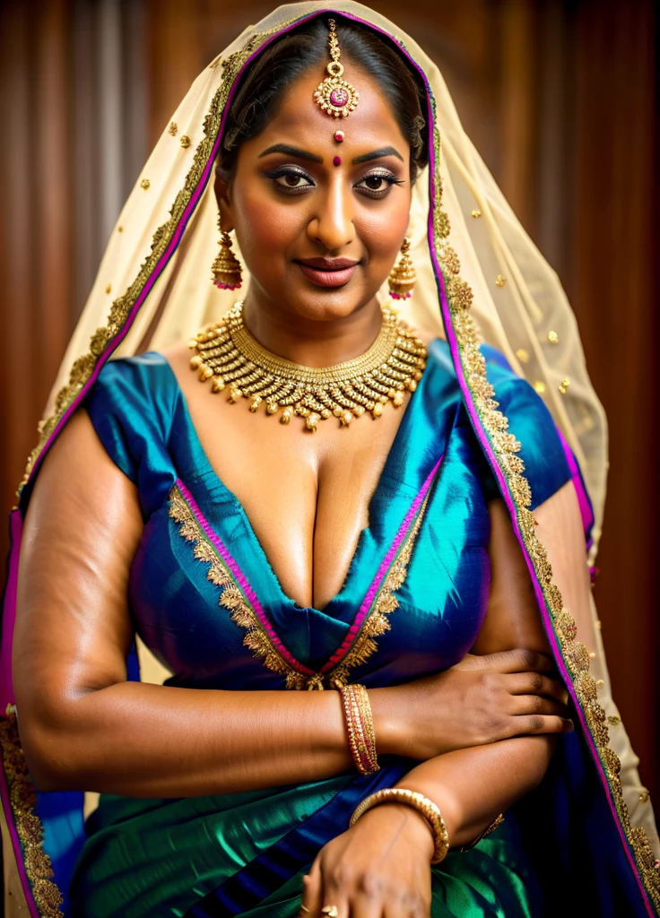 Realistic Representation of Savita bhabhi, tempting figure, busty aunty, goddess of lust, cougar lady, mommy, mommy figure, bulky figure, big milkers, doodhwali, sizzling hot, lonely Nextdoor aunty bhabhi , chubby aunty, sweat, oiled body, irresistibly hot, inspired by famous Indian adult comics by amarshrostha, Foto RAW, photorealistic, photography, full body shot, 50 years old Woman, master shot, perfect eyes, goddess like beauty, pierced eyes, perfect thick chubby mallu Desi aunty bhabhi, Wearing a Stanapatta, a chest-band.Saree model, model Photography, Indian saree shoot, Indian traditional wear advertising photography, traditional wear brand shoot, face of Indian actress Sonakshi Sinha, masterpiece, realistic, realism, incredible details, pleasure, photorealism, detailed skin, skin pores, high contrast, photorealistic Artstation 8k HD digital art trend of high definition and detailed realistic skin texture, ultra detail, realistic skin texture, armature, best quality, ultra high definition, (photorealistic:1.4),, high resolution, detail, raw photo, sweat, Re sharp, by Lee Jefferies Nikon D850 Film Stock Photo 4 Kodak Portra 400 Camera F1.6 Lens Rich Color Ultra Real Realistic Realistic Textures Dramatic Lighting Unreal Engine Trending at Art Station Cinestill 800,(pele altamente detalhada: 1.2), 8k UHD, DSLR, soft-lighting, alta qualidade, grain of film, Fujifilm XT3,she didn't like to wear blouse or bra, intricate, she is happy to wear only saree, she hates blouse or bra, detailed hairy armpits, hyper realistic skin, skin pores, veins, wet body, hyper realistic sweaty body, sweat, veins, short hairs on armpit, stubble armpits, hyper realistic hairy armpits, low waist saree, deep juicy navel, insane details,