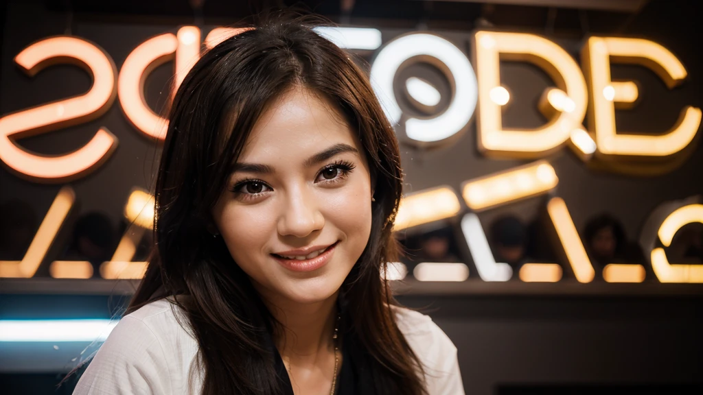 The thumbnail image is a young girl in her 30s, Elegant face, Bright smile, face as if feeling the music. Background font "Turkish pop" at the top is highlighted in bold, stylized text nhỏ hơn "2024", stylized text "Turkish Remix" at the bottom. The vibrant color combination of the pop music genre creates a vivid and attractive picture. Honest images, clear details, Highlight the girl's beauty and emotions.