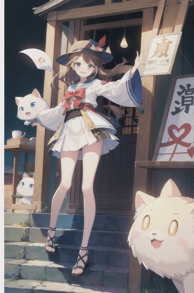 best quality, masterpiece, 独奏, 1girl,  mimav1,  hat, smile,, I&#39;m holding onto you here、Embarrassed